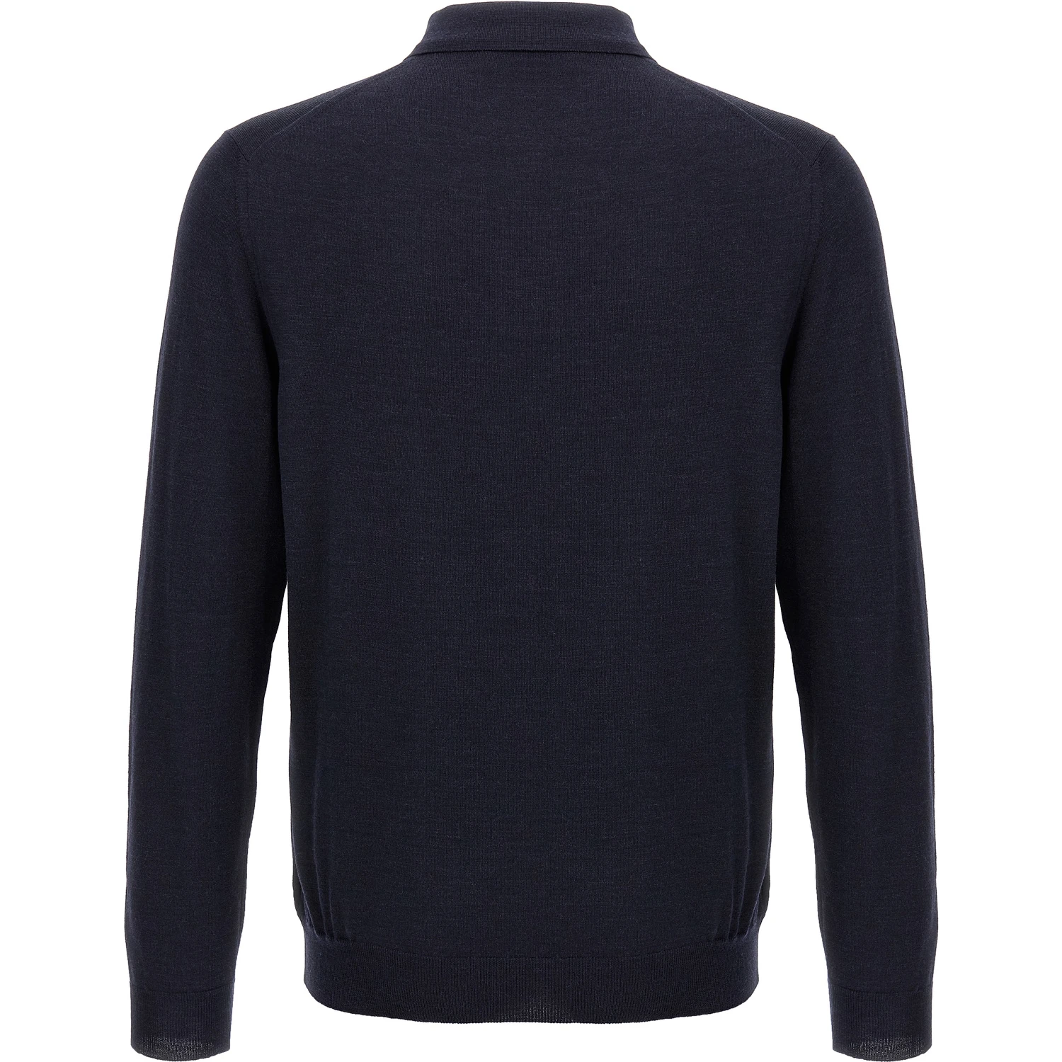 Blue Virgin Wool Polo Shirt