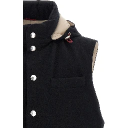 Black Wool Sleeveless Jacket