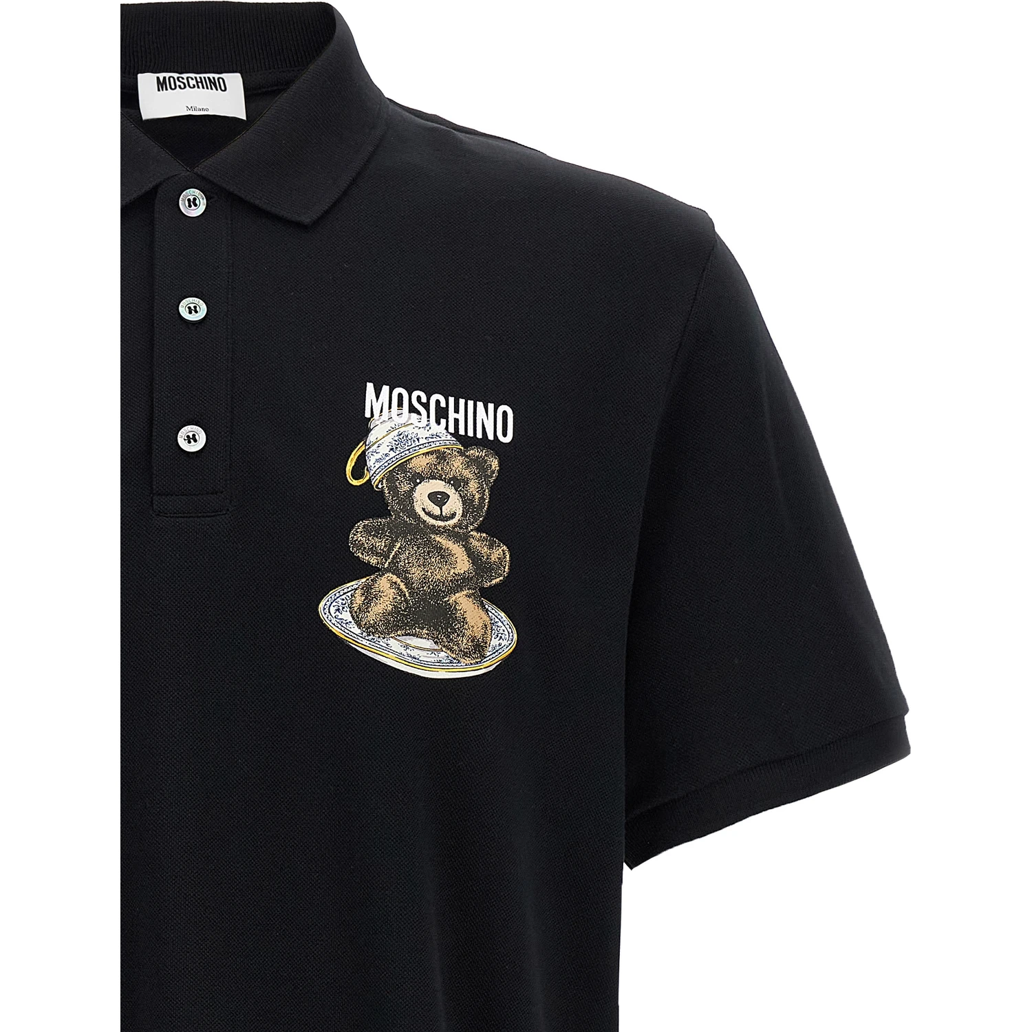Black Cotton Polo Shirt