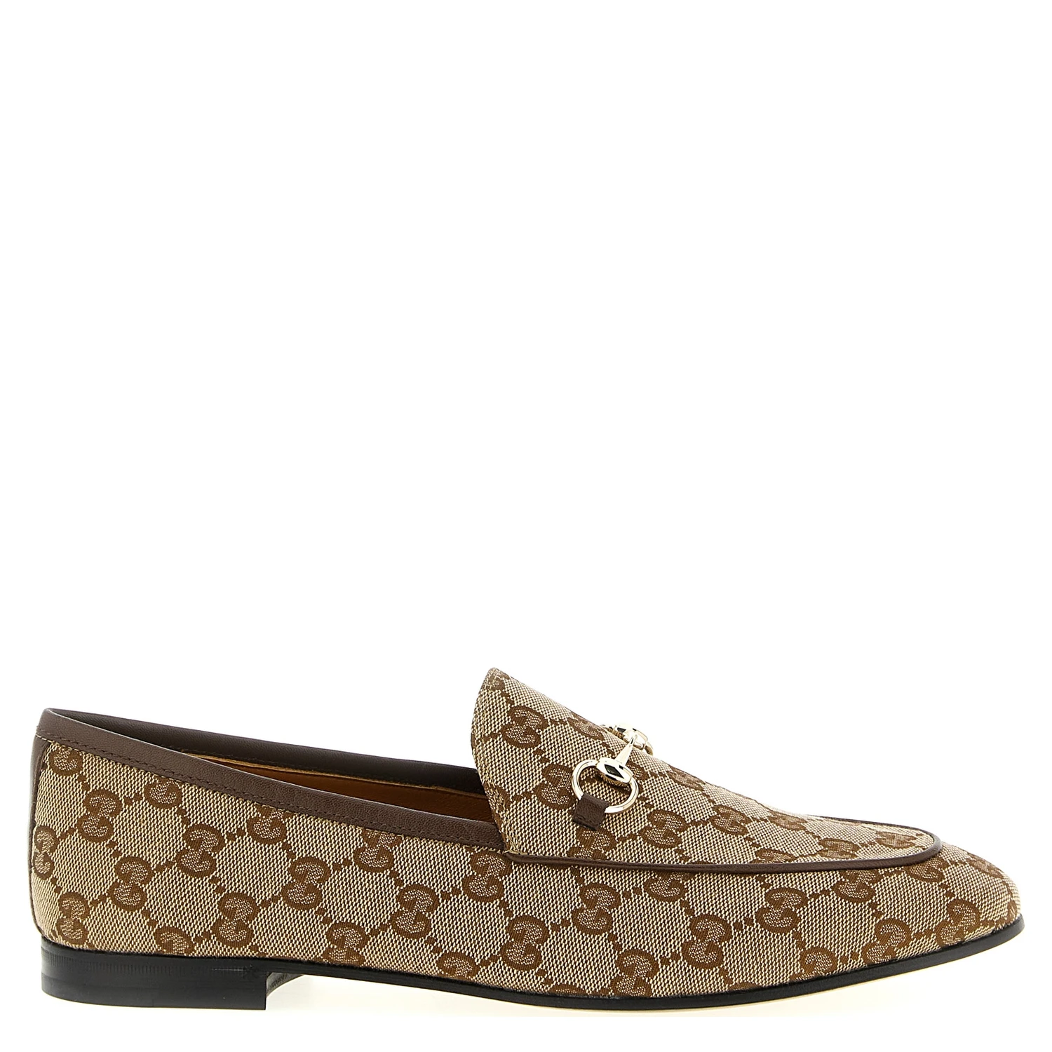 Beige Polyester Slip-On Loafers