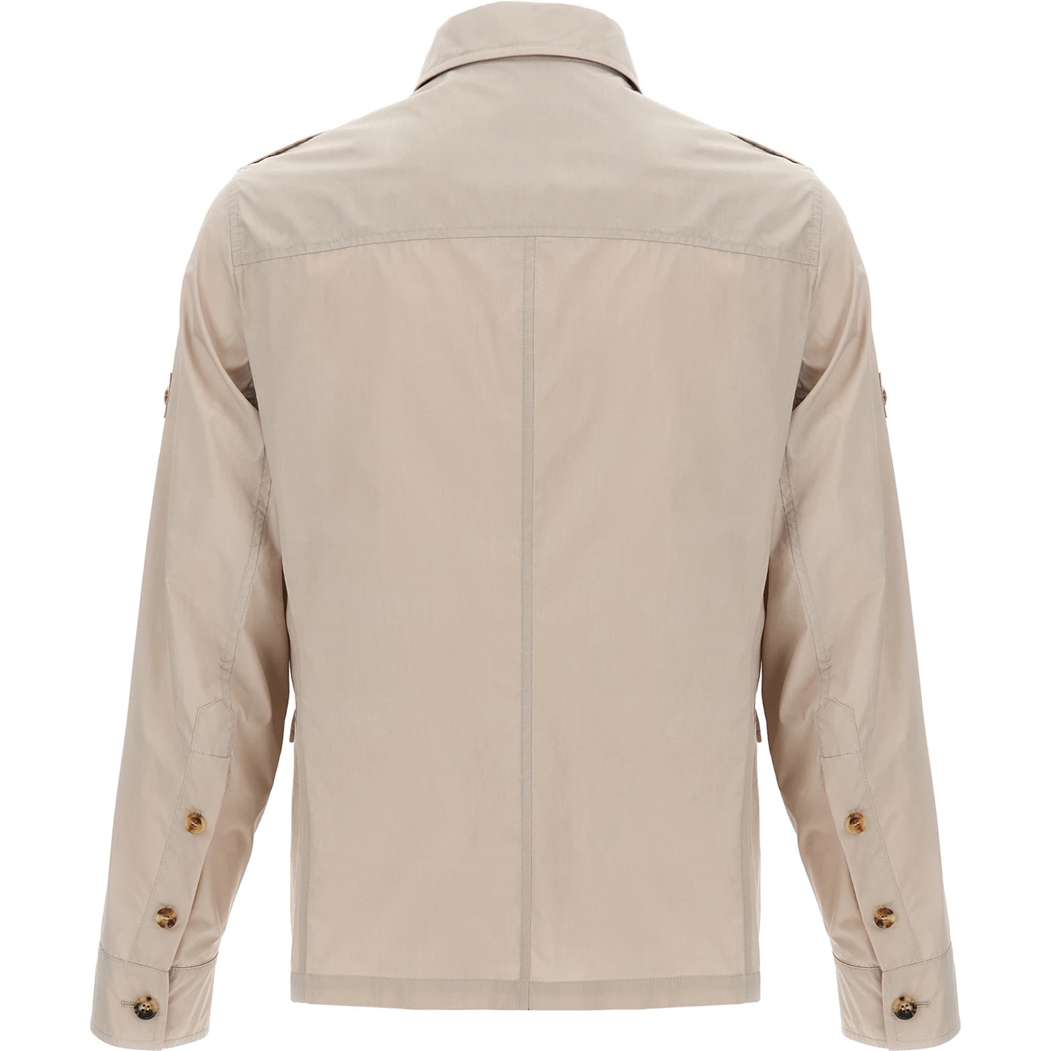 Beige Cotton Full-Length Jacket