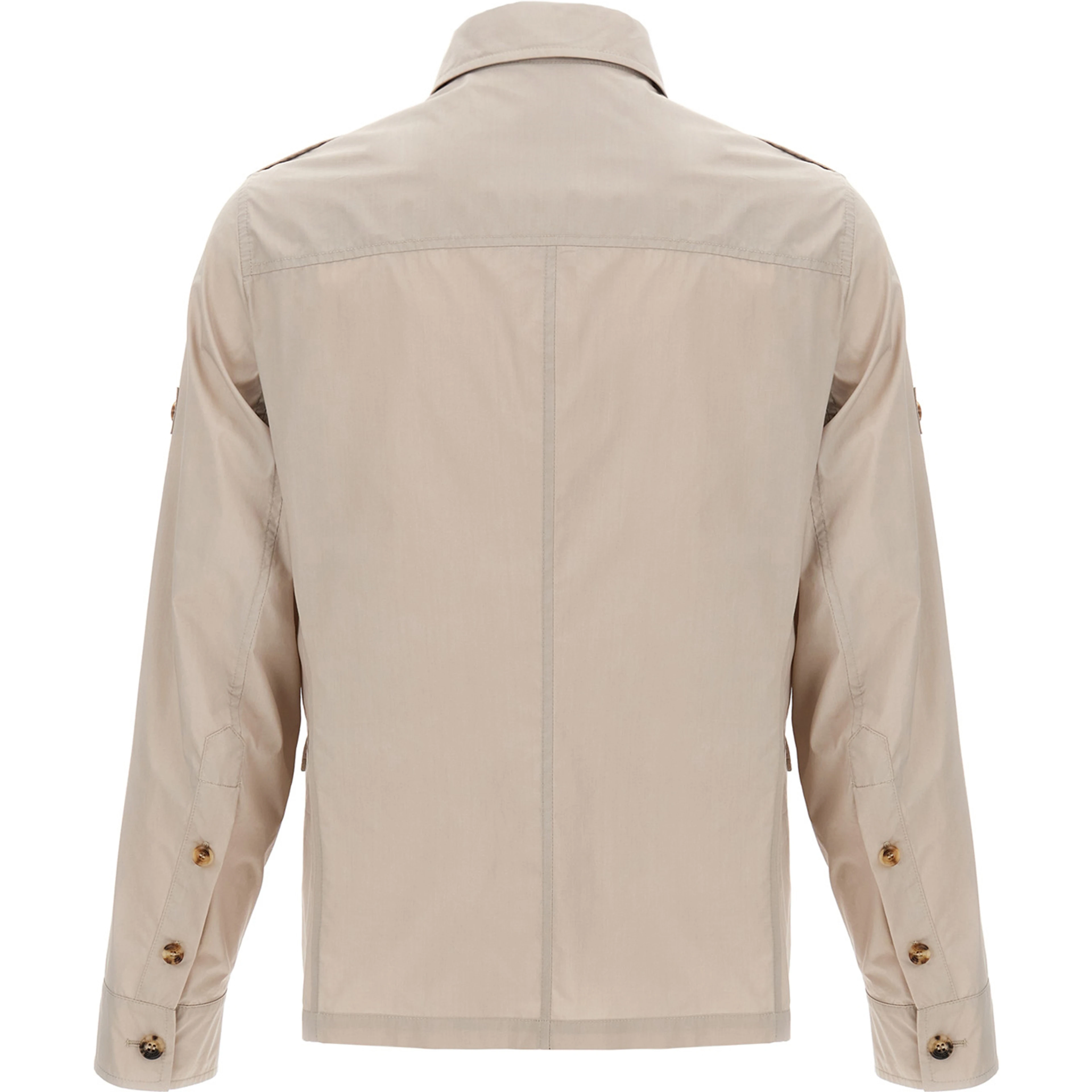 Beige Cotton Full-Length Jacket