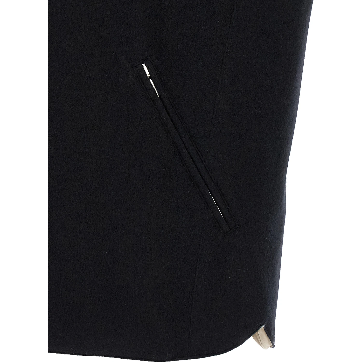 Black Wool Sleeveless Jacket
