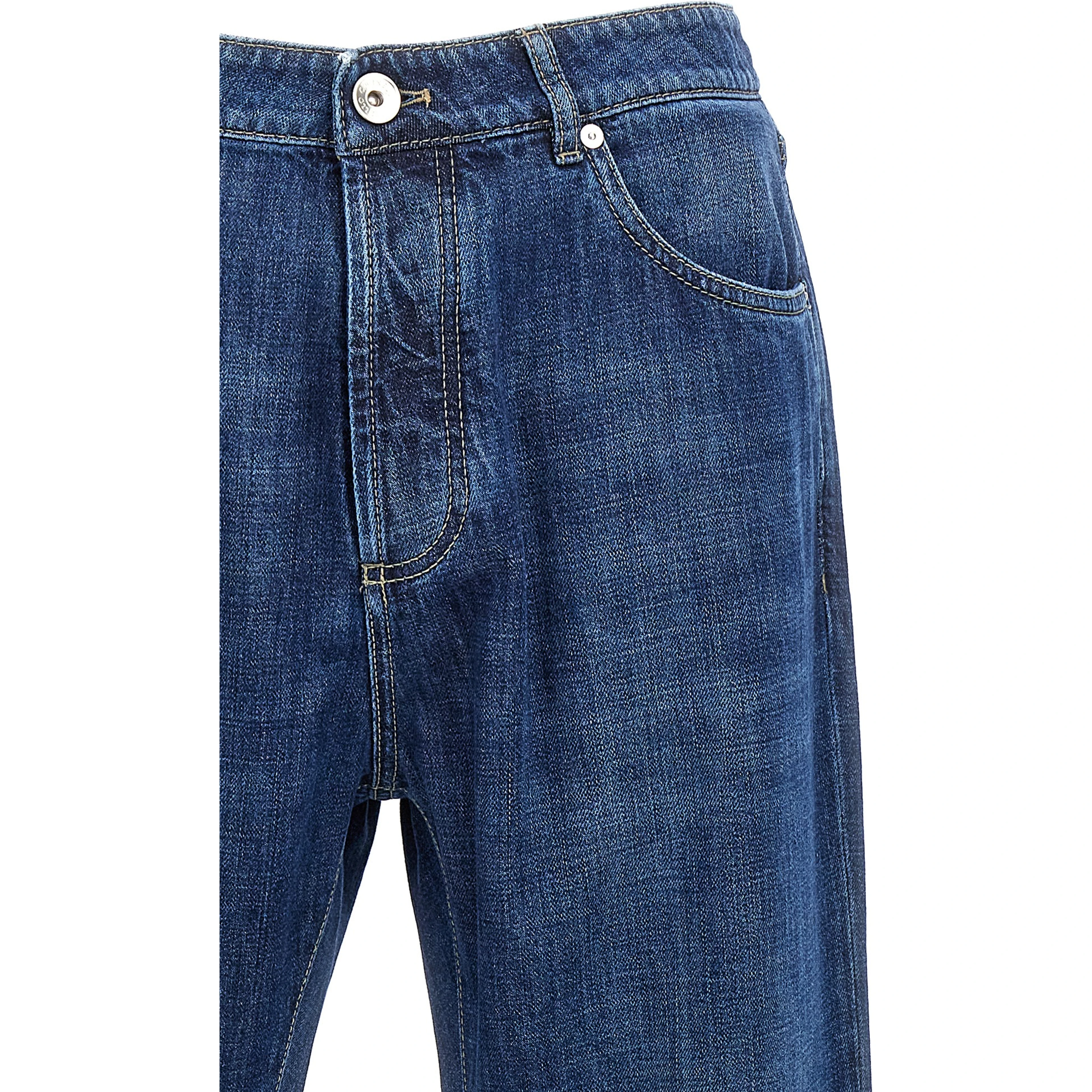 Blue Cotton Relaxed Fit Jeans