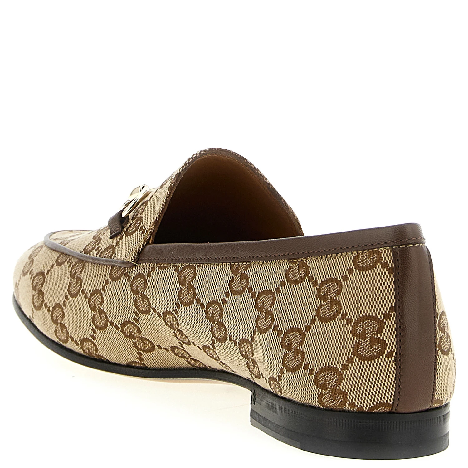 Beige Polyester Slip-On Loafers