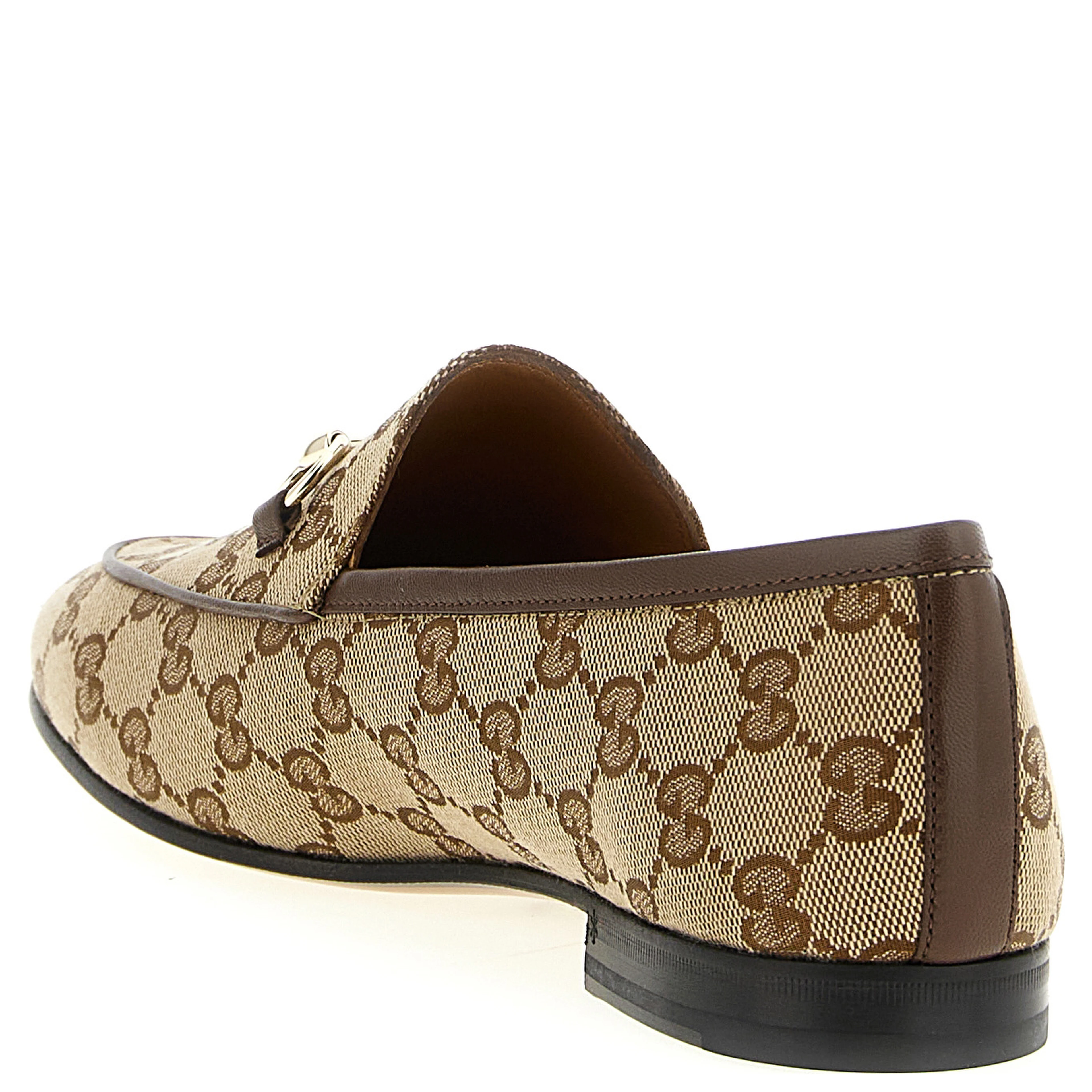 Beige Polyester Slip-On Loafers
