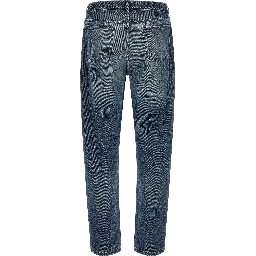 Blue Cotton Straight-Leg Jeans