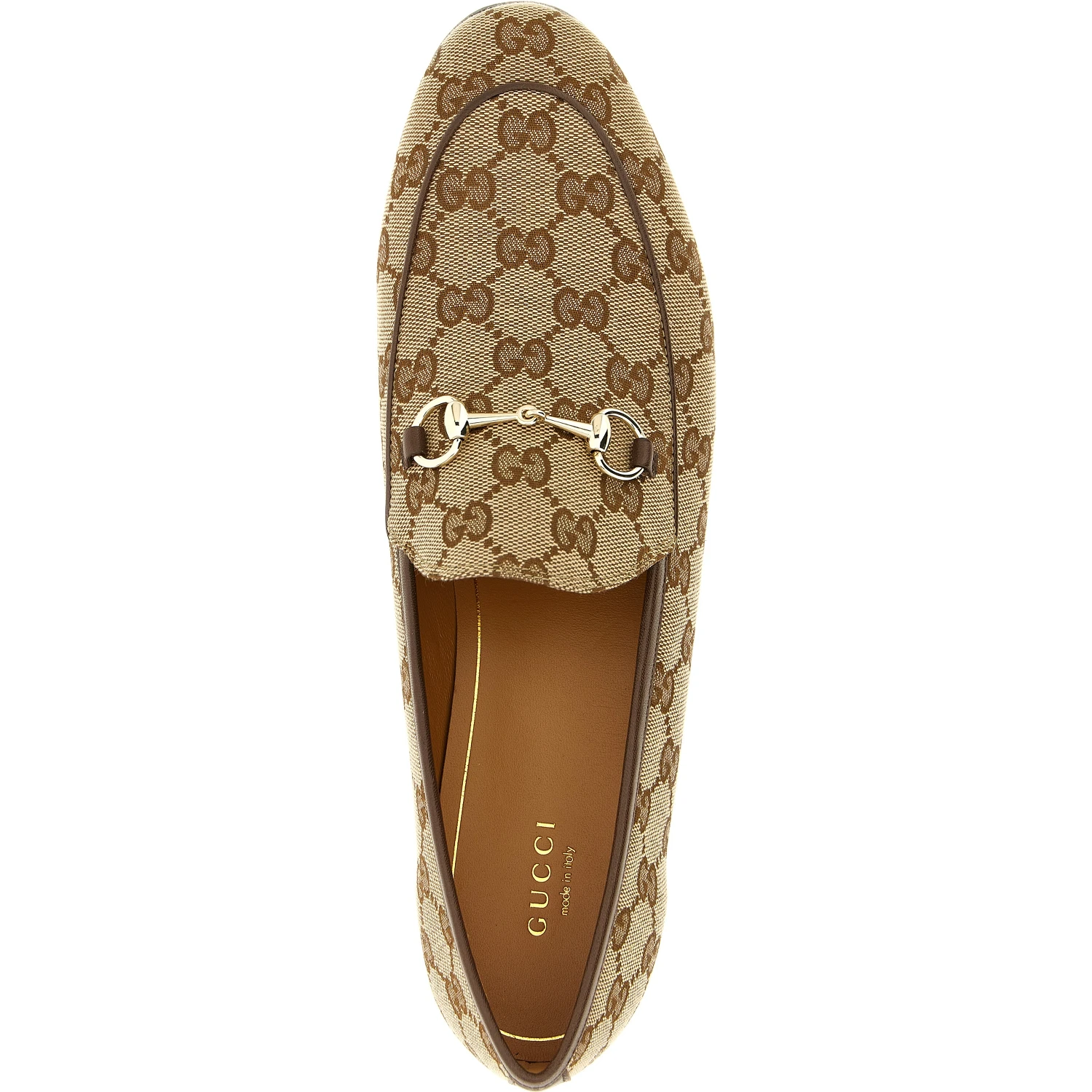 Beige Polyester Slip-On Loafers