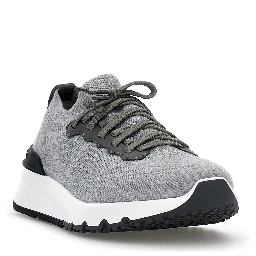 Gray Cotton Athletic Sneakers