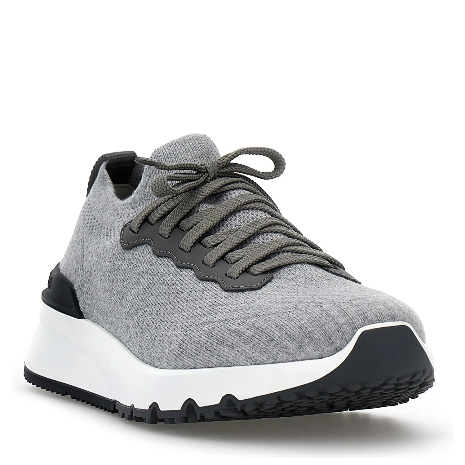Gray Cotton Athletic Sneakers