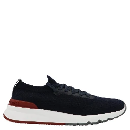 Blue Polyethylene Athletic Sneakers