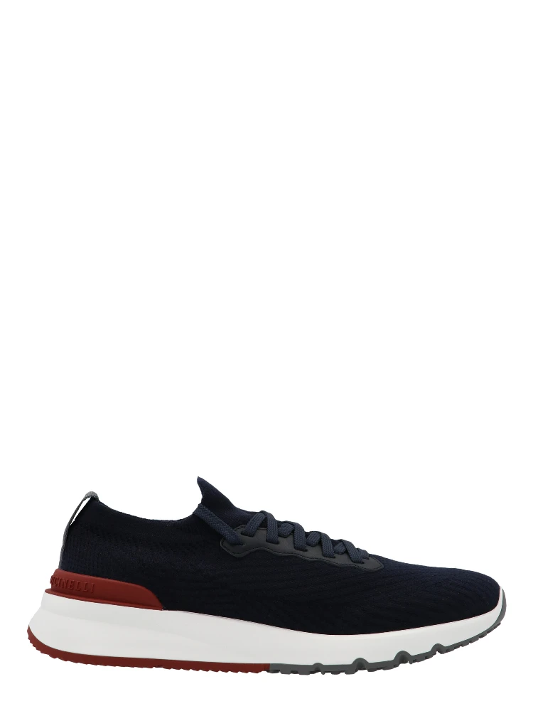 Blue Polyethylene Athletic Sneakers