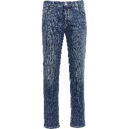 Blue Cotton Slim Fit Jeans