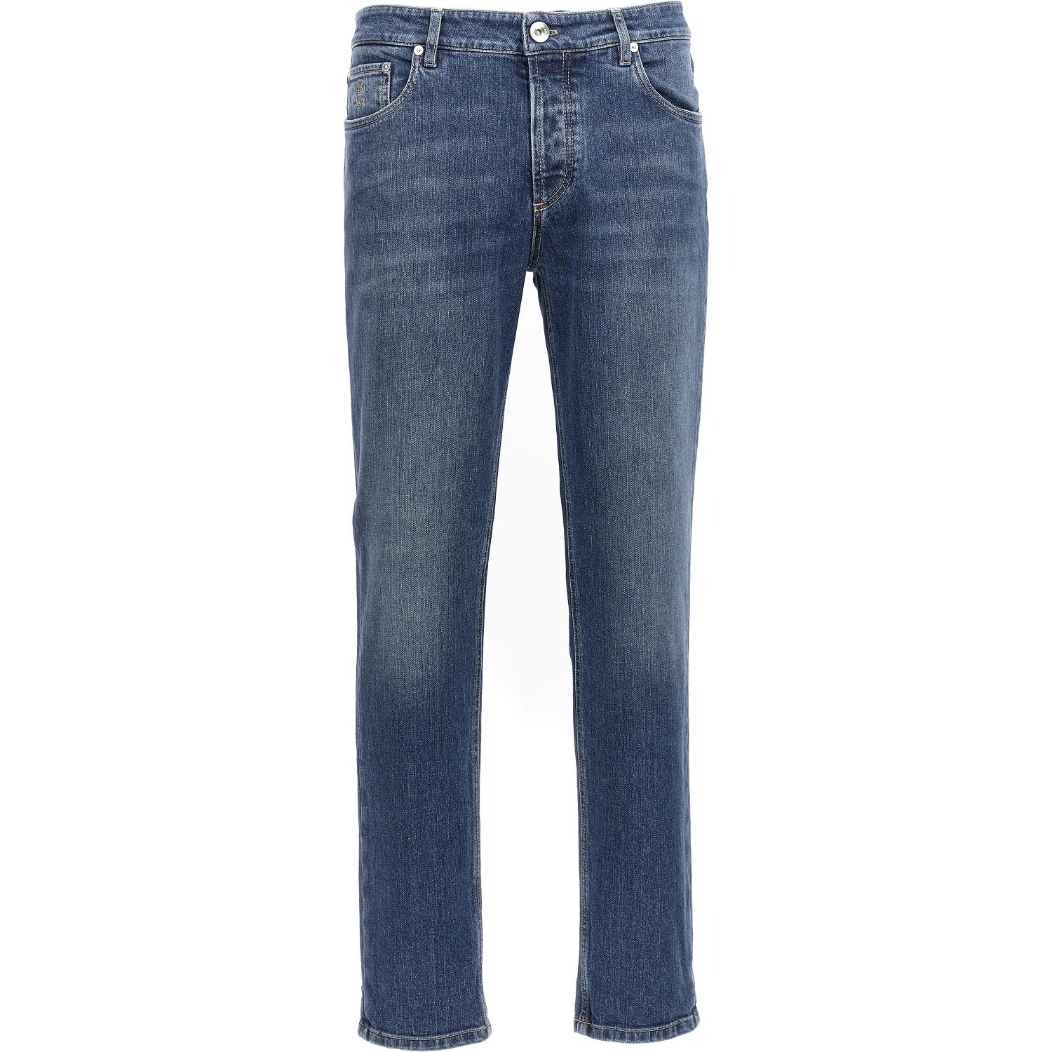 Blue Cotton Slim Fit Jeans