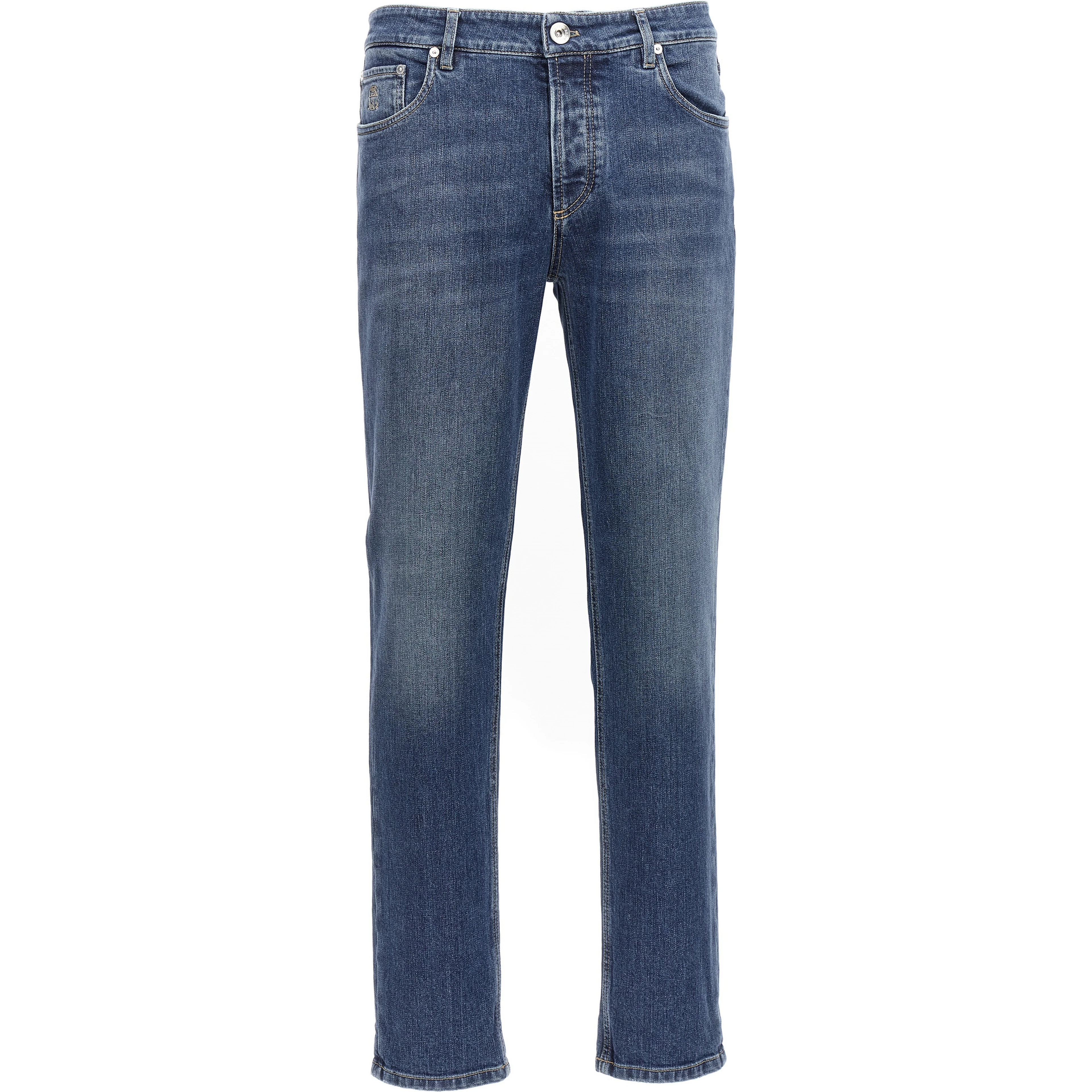 Blue Cotton Slim Fit Jeans