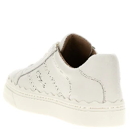 White Leather Low Top Sneakers