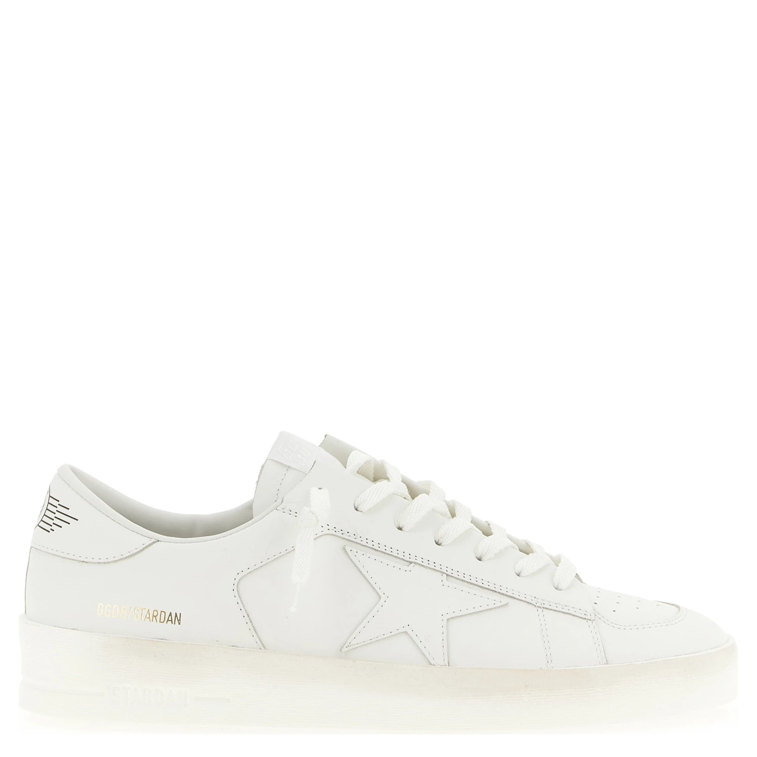 White Cowhide Low Top Sneakers