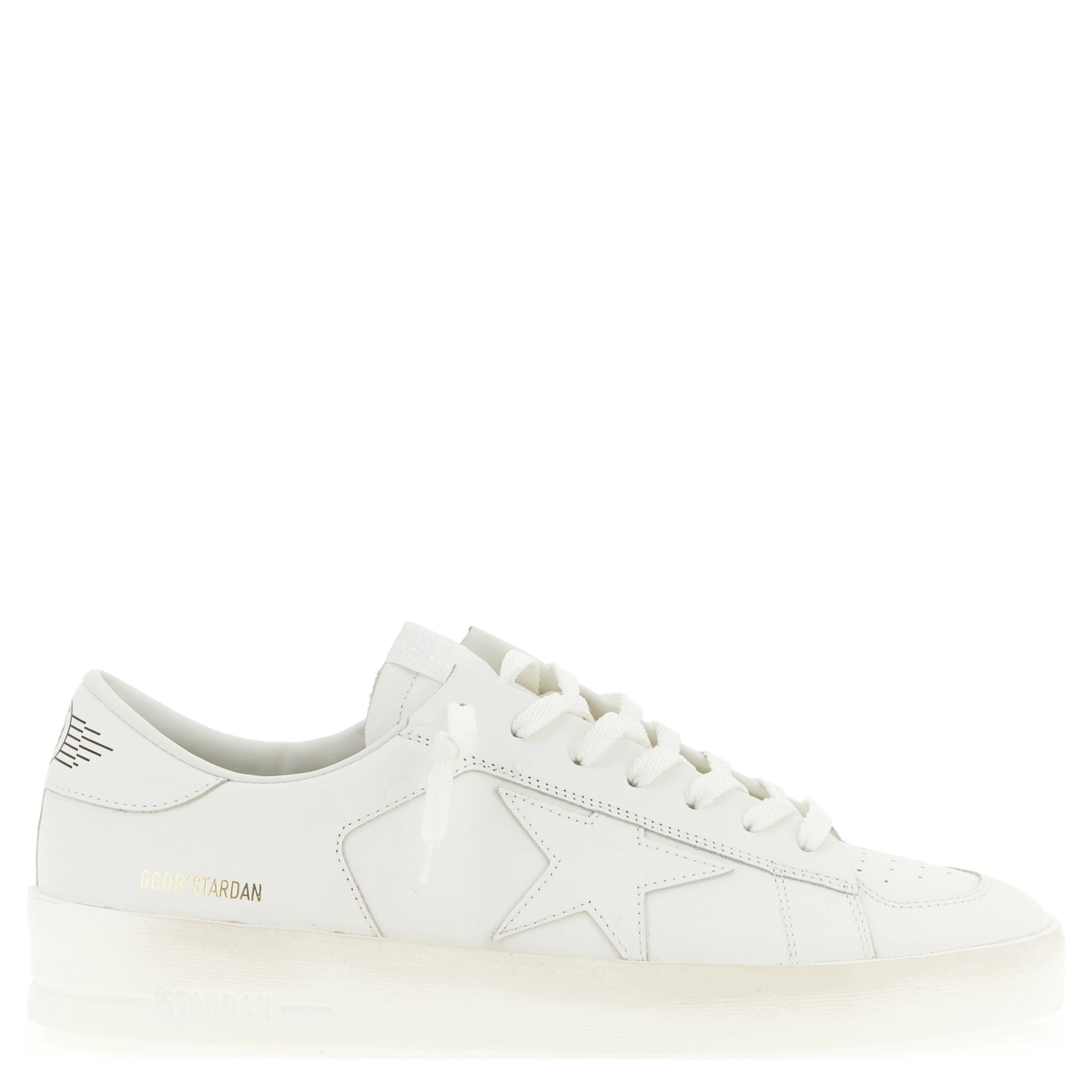 White Cowhide Low Top Sneakers
