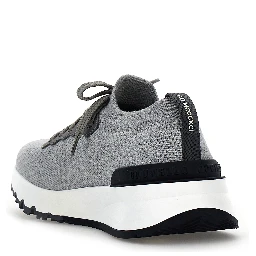 Gray Cotton Athletic Sneakers