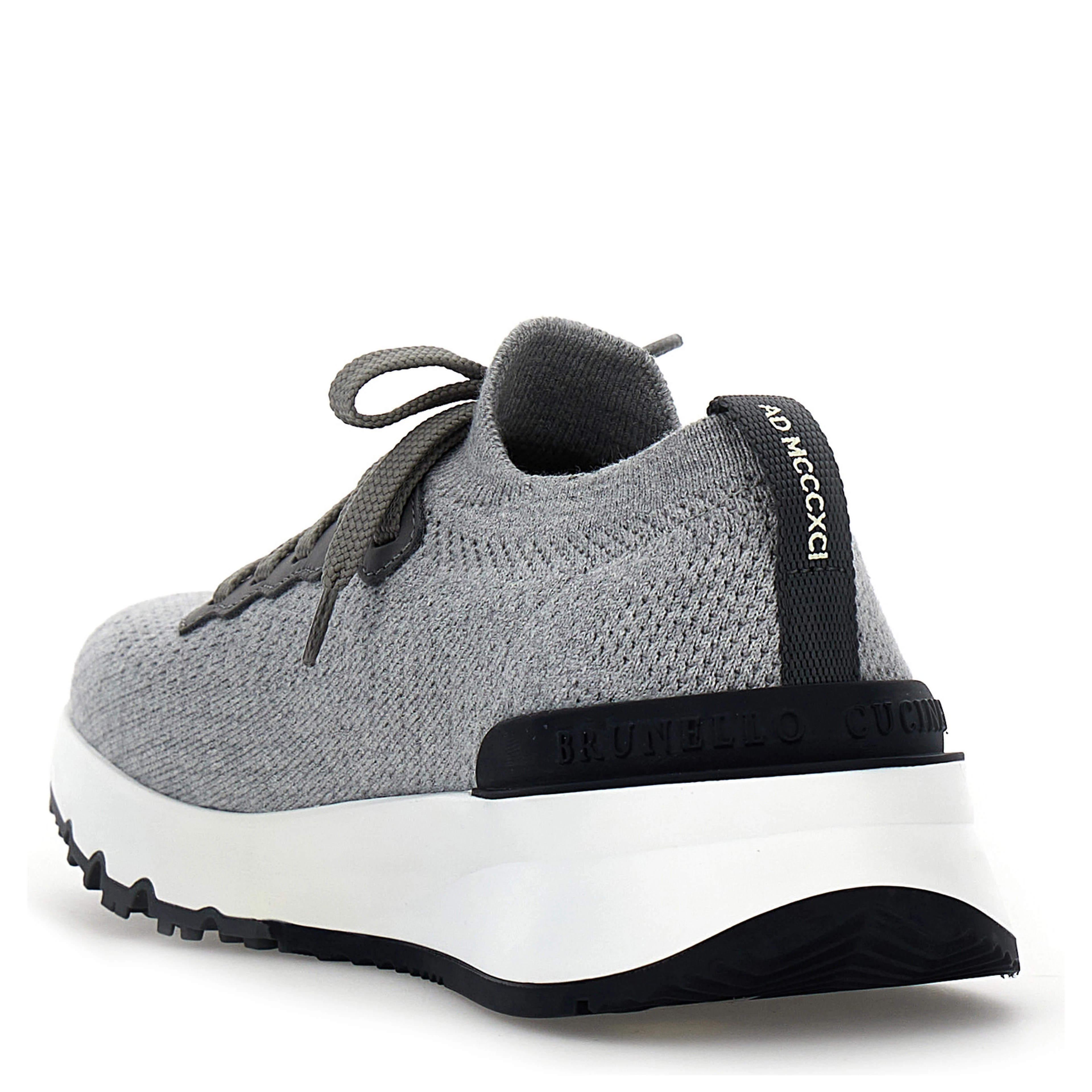 Gray Cotton Athletic Sneakers