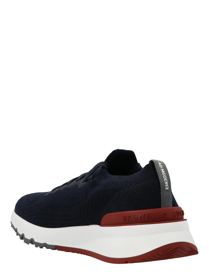 Blue Polyethylene Athletic Sneakers