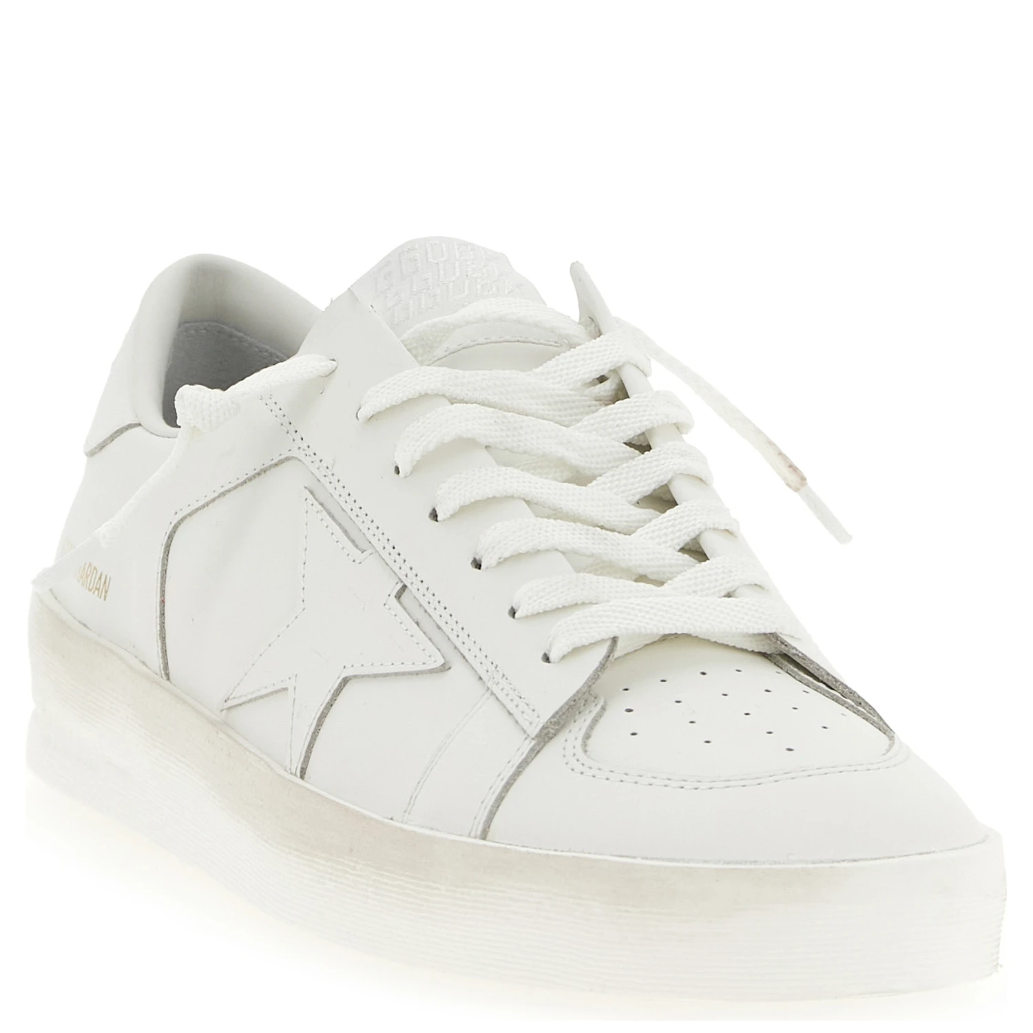 White Cowhide Low Top Sneakers