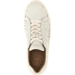 White Leather Low Top Sneakers