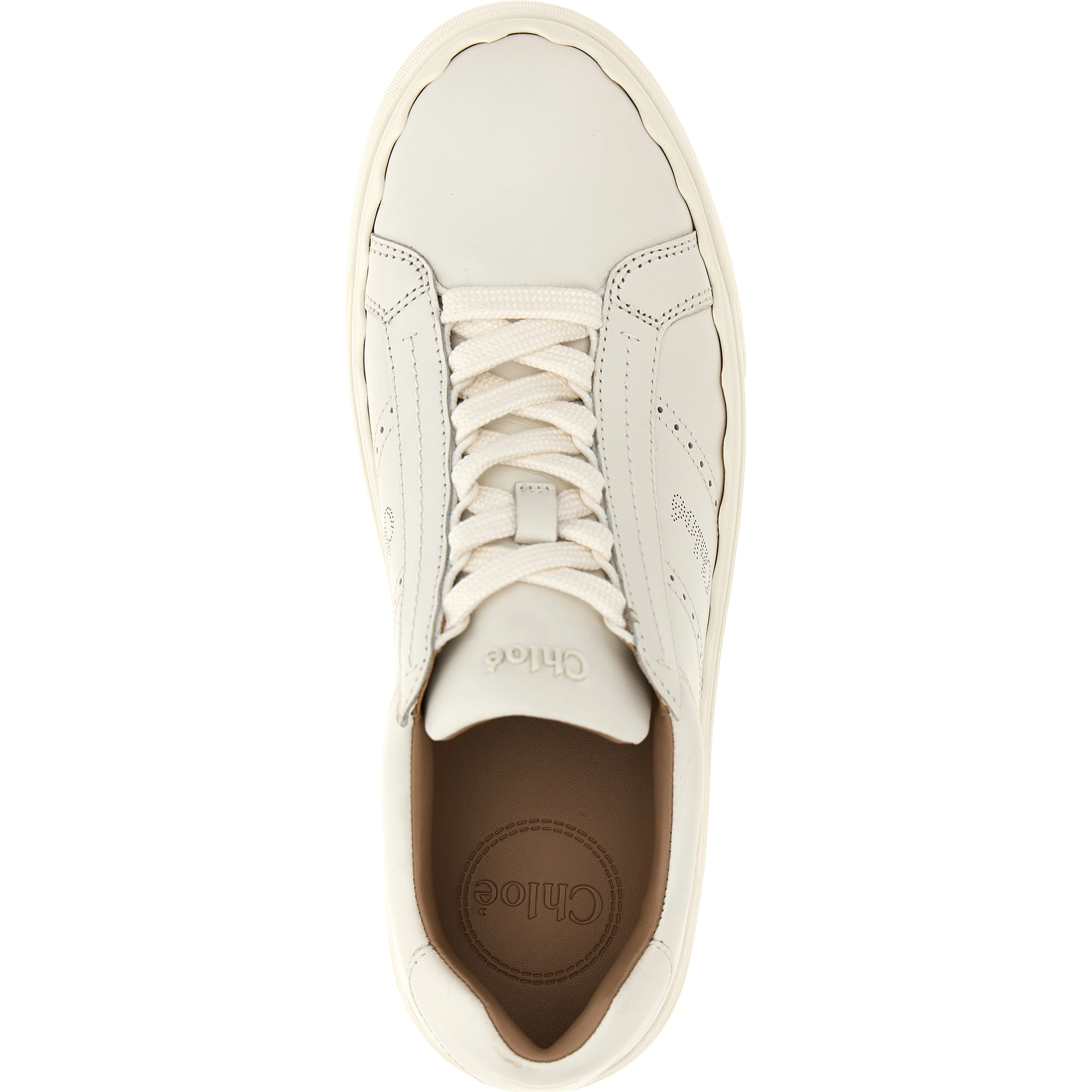 White Leather Low Top Sneakers