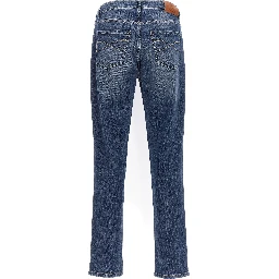 Blue Cotton Slim Fit Jeans