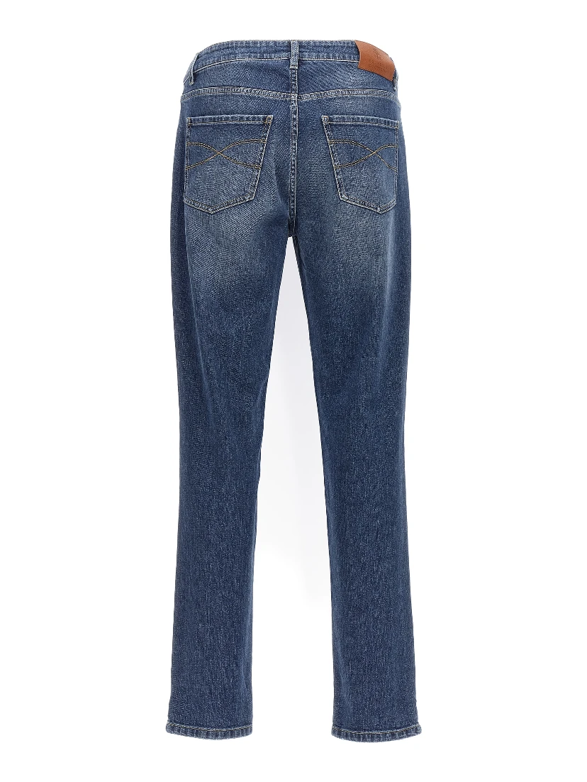 Blue Cotton Slim Fit Jeans