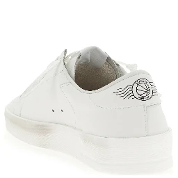 White Cowhide Low Top Sneakers