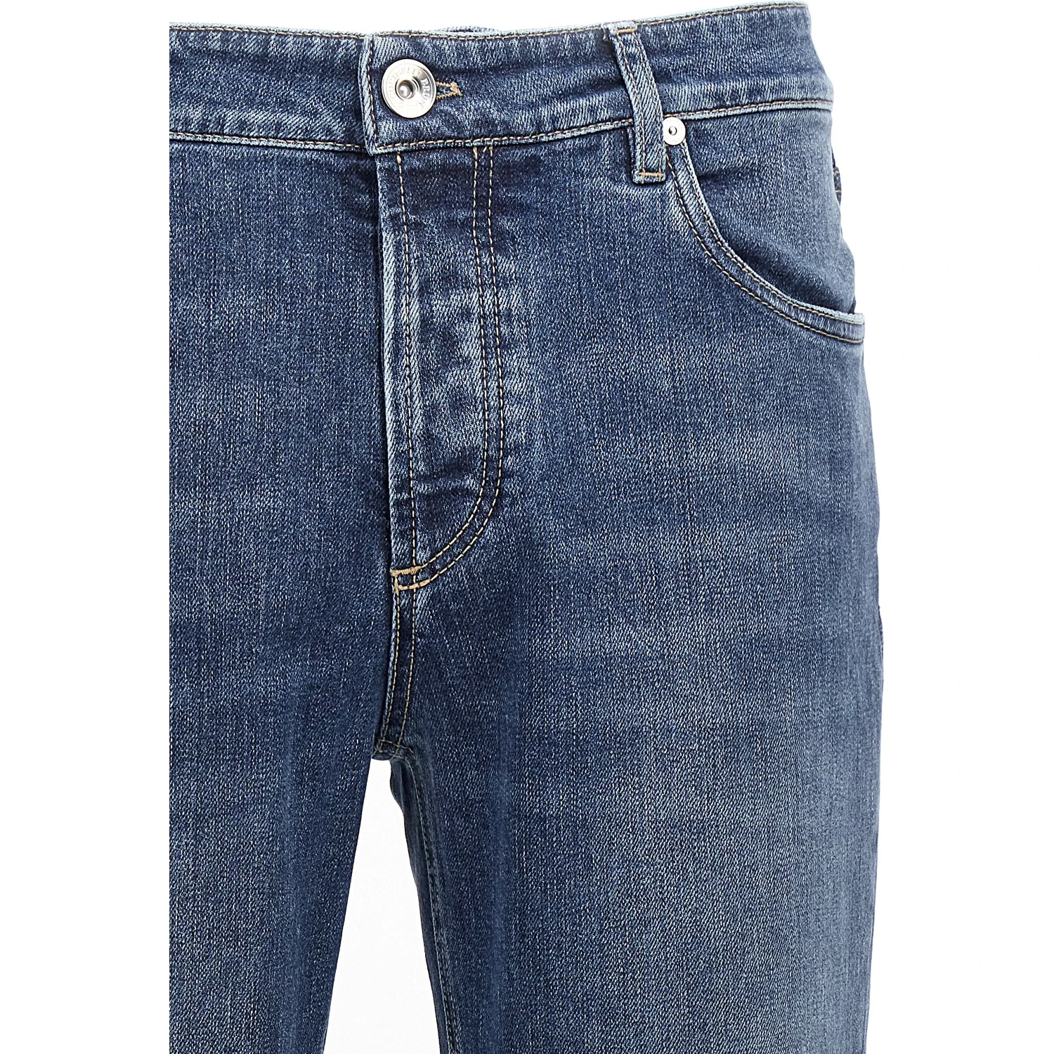 Blue Cotton Slim Fit Jeans