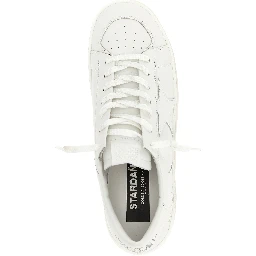 White Cowhide Low Top Sneakers