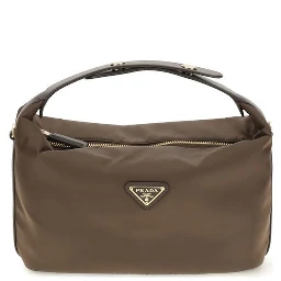 Brown Recycled Polyamide Shoulder Bag