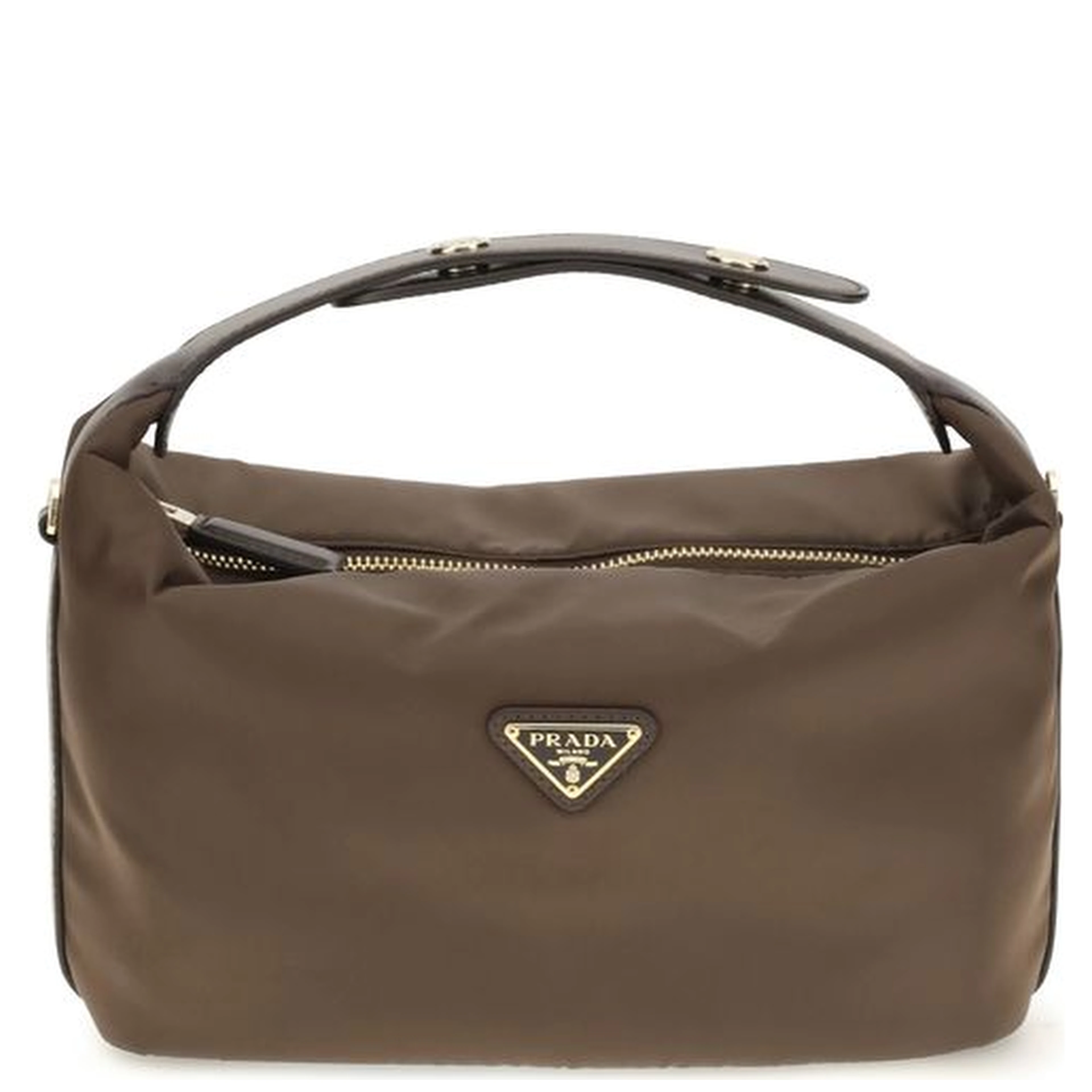 Brown Recycled Polyamide Shoulder Bag