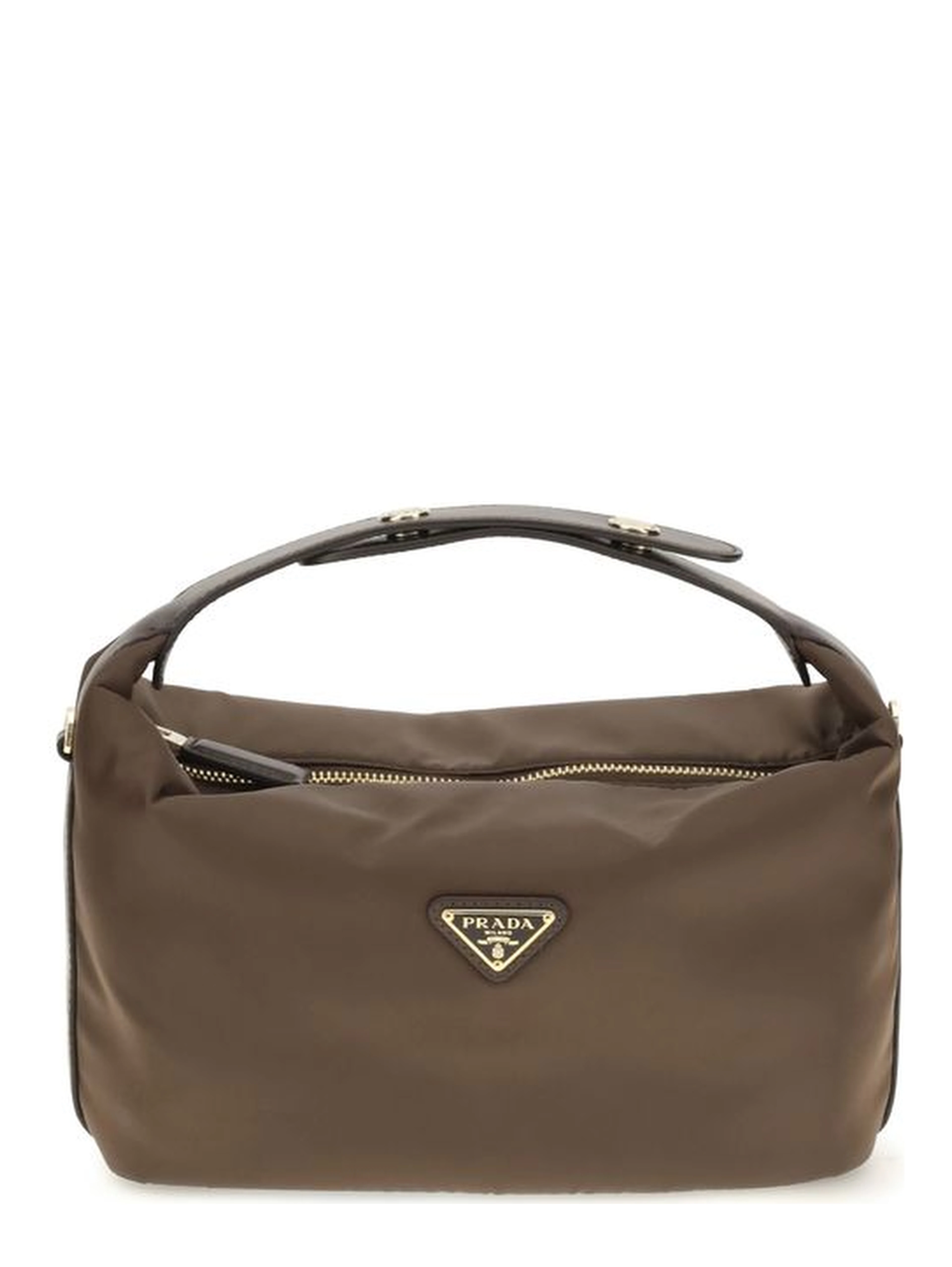 Brown Recycled Polyamide Shoulder Bag