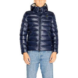 Blue Polyester Shell Jacket
