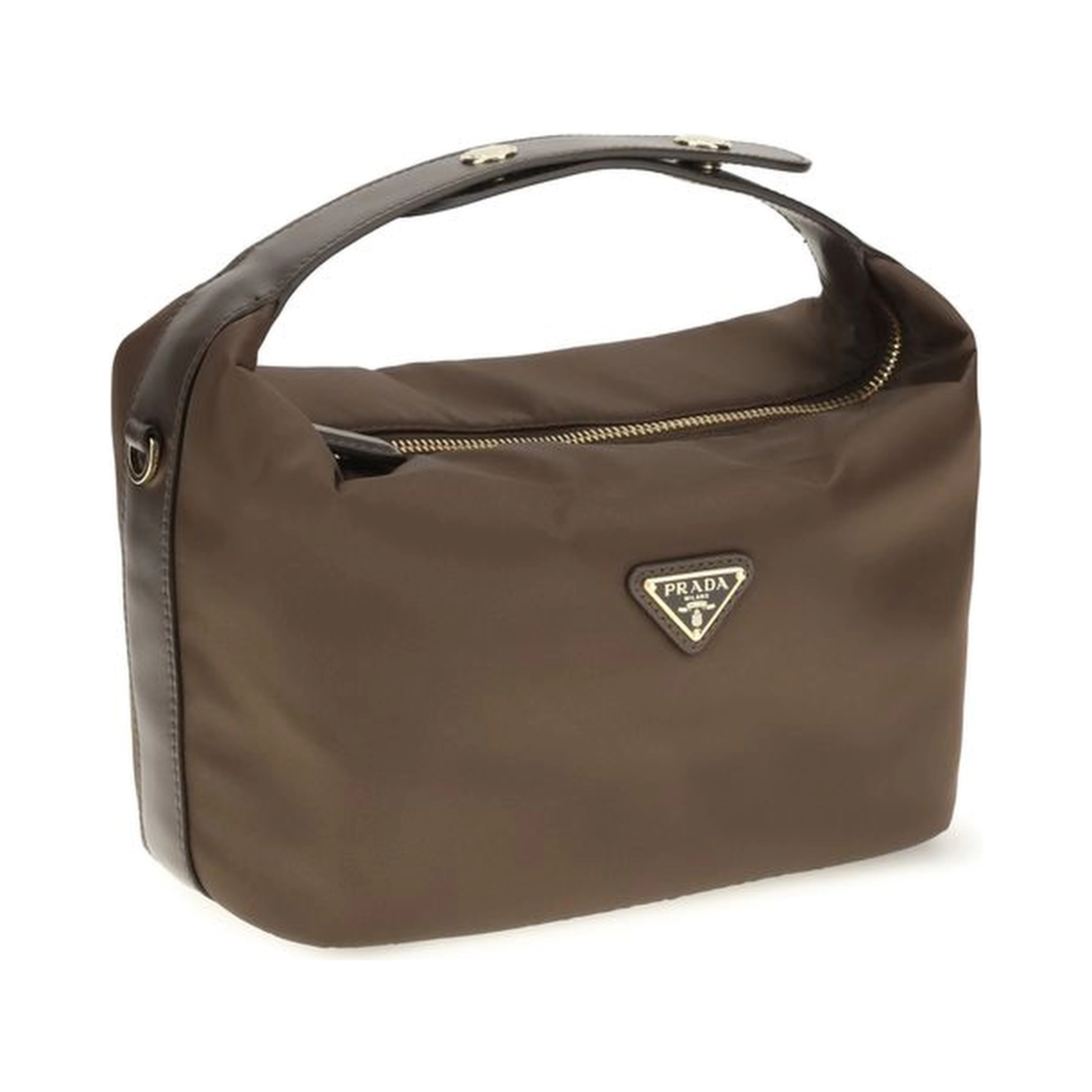 Brown Recycled Polyamide Shoulder Bag