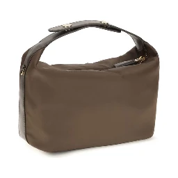Brown Recycled Polyamide Shoulder Bag
