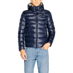 Blue Polyester Shell Jacket