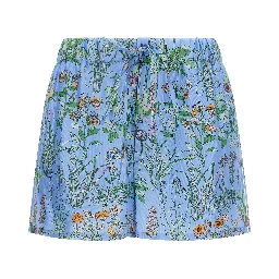 Blue Silk Bermuda Shorts