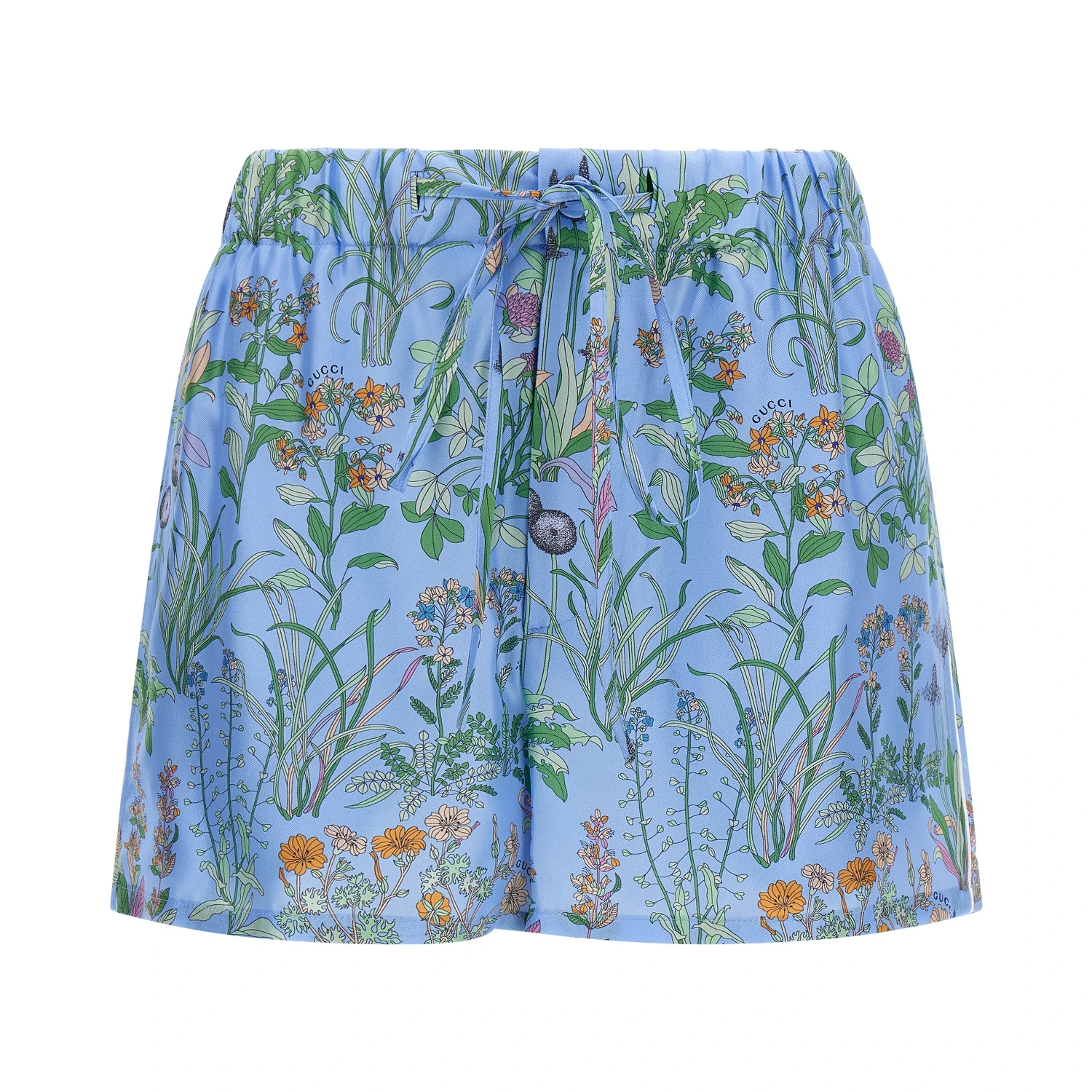 Blue Silk Bermuda Shorts