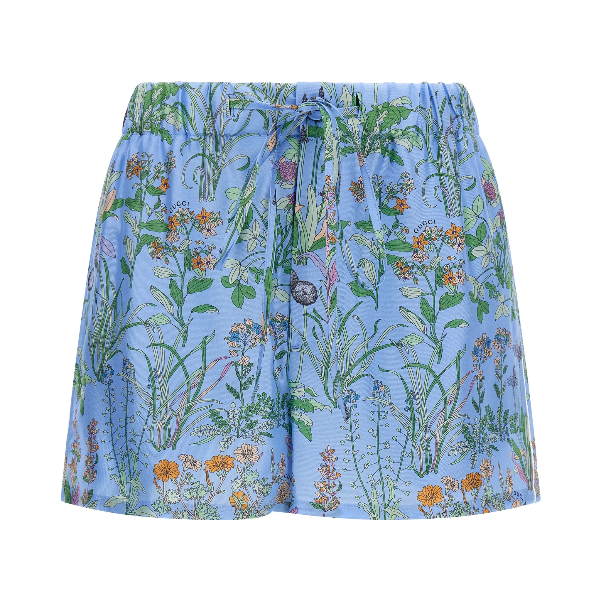 Blue Silk Bermuda Shorts