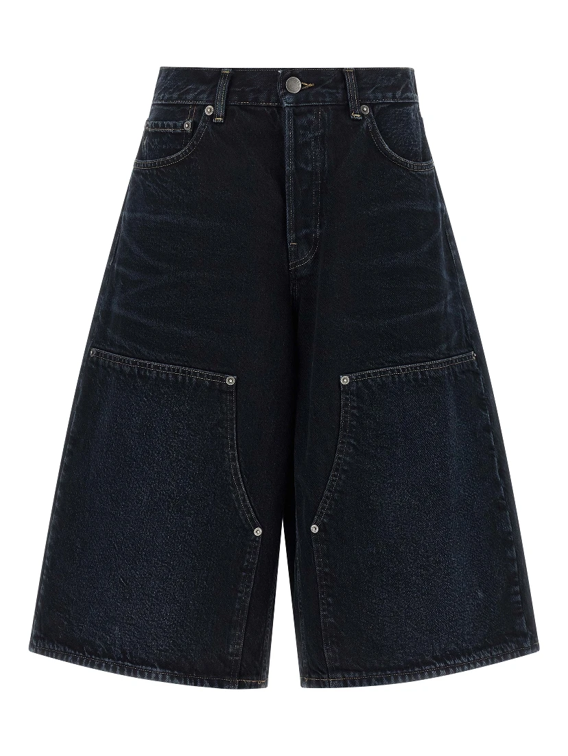 Blue Cotton Bermuda Shorts