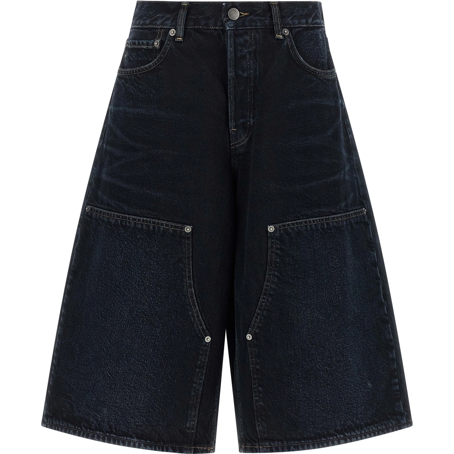 Blue Cotton Bermuda Shorts