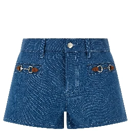 Blue Cotton Bermuda Shorts