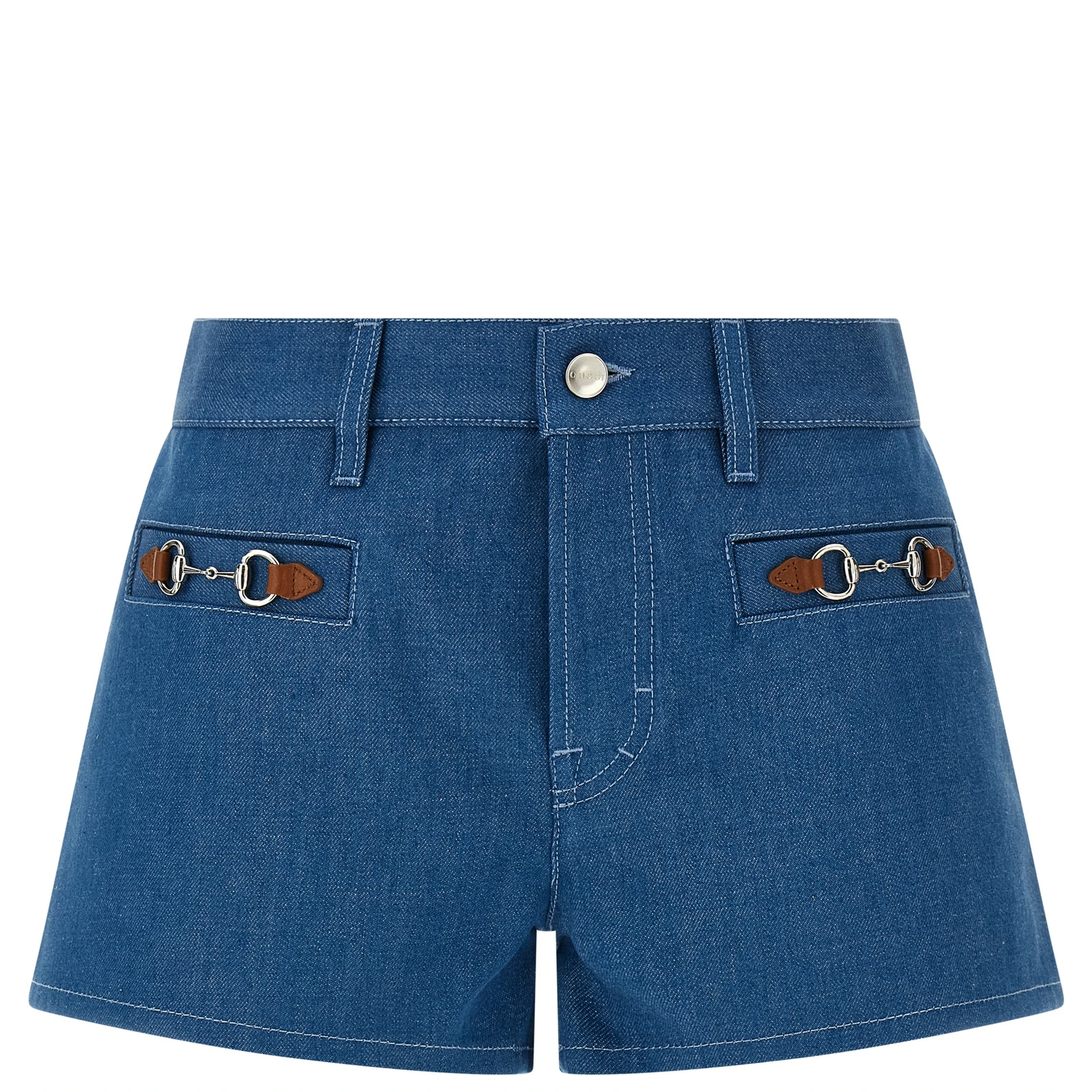 Blue Cotton Bermuda Shorts