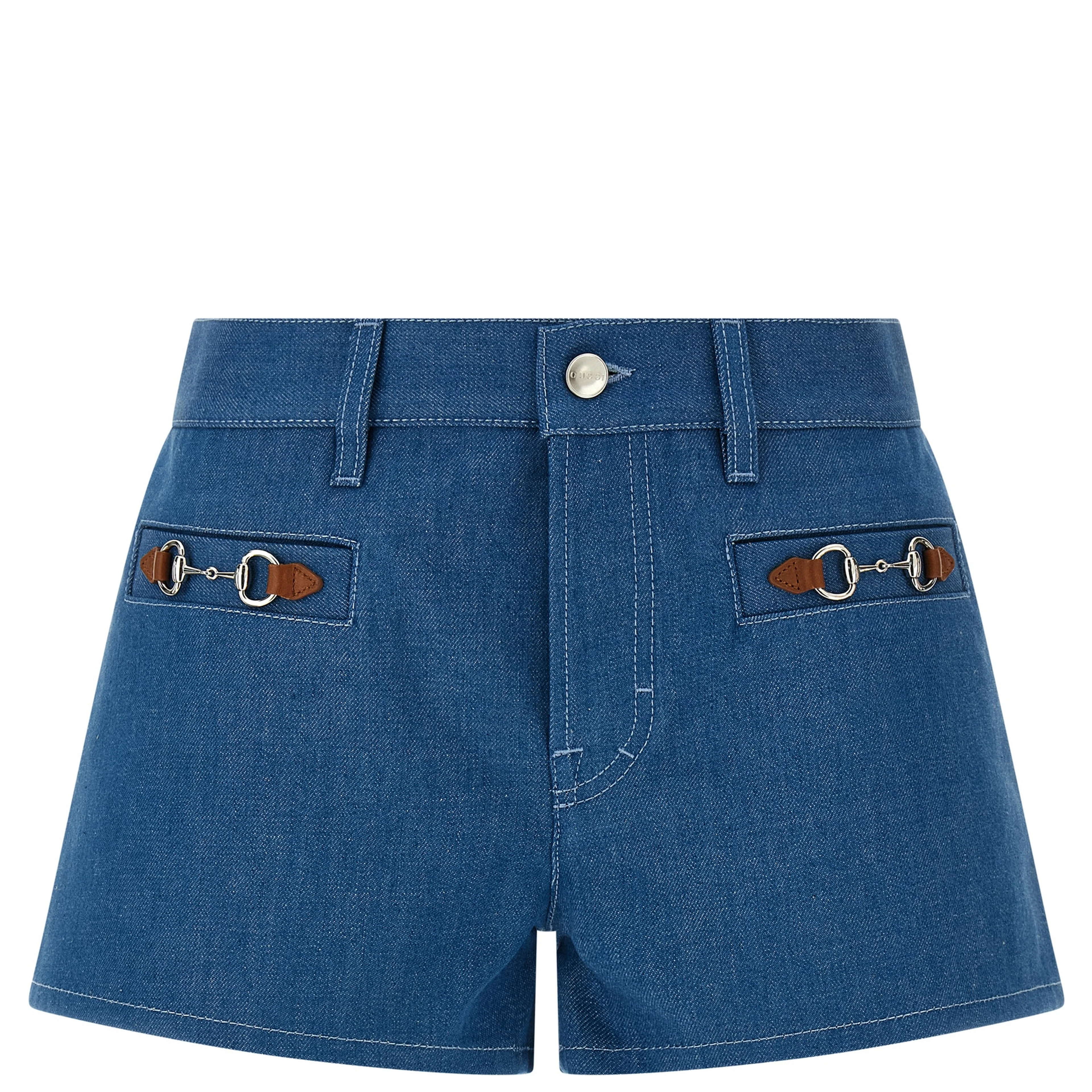 Blue Cotton Bermuda Shorts