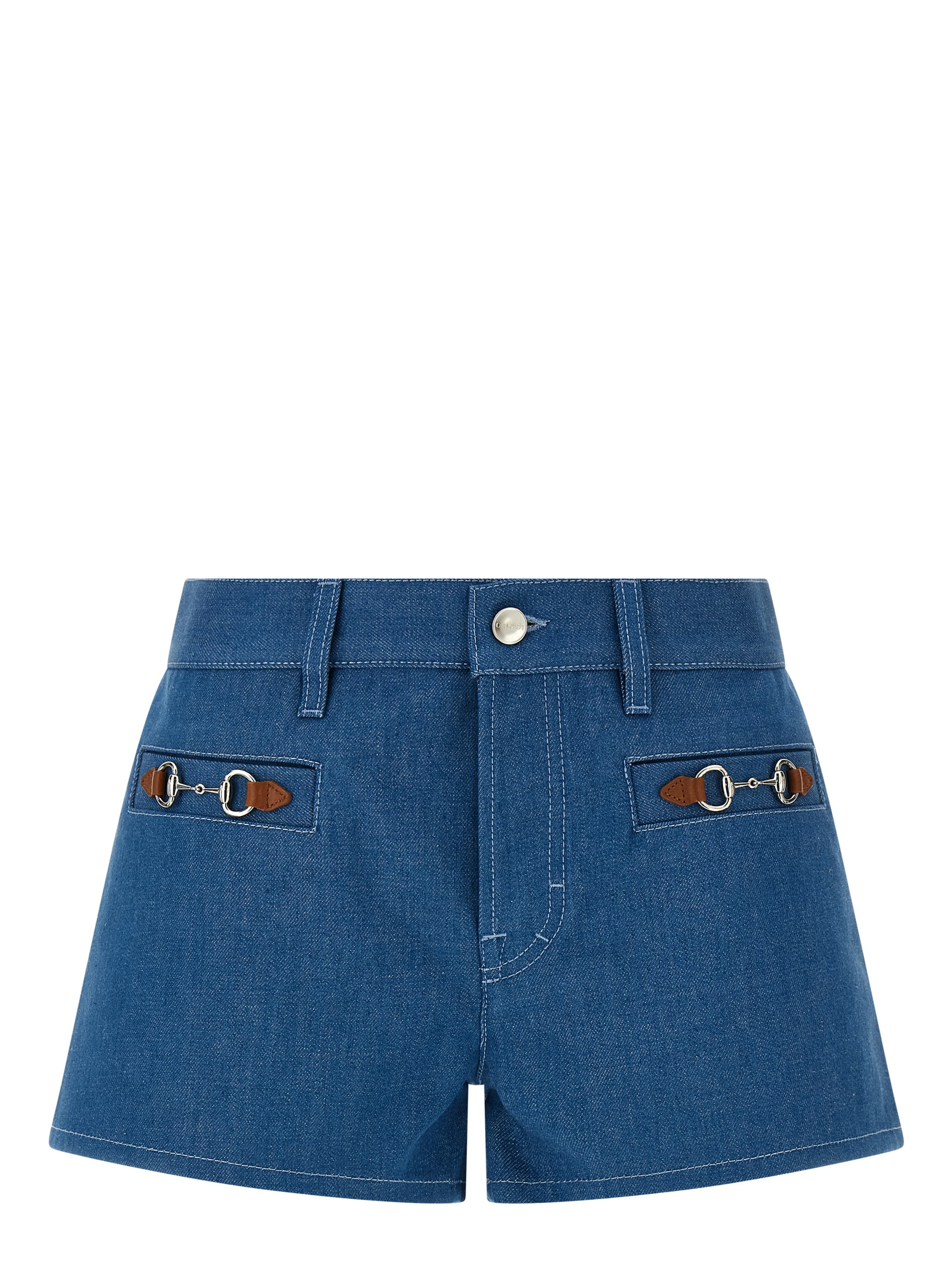 Blue Cotton Bermuda Shorts