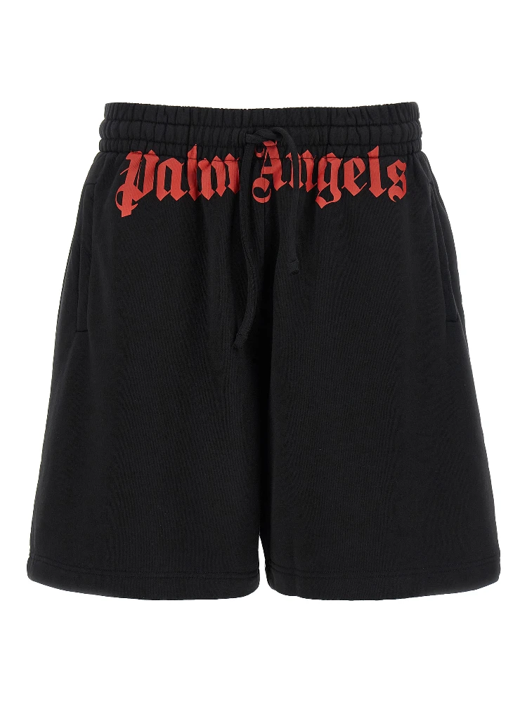 Black Cotton Bermuda Shorts
